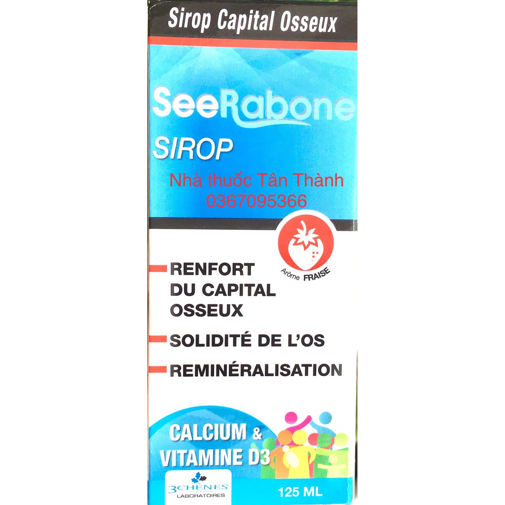 Seerabone Syrup Calcium D3 Pháp tăng cường chiều cao cho bé