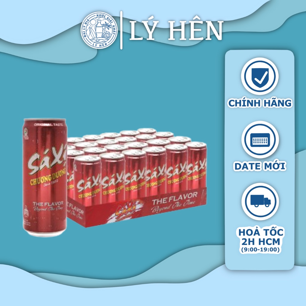 Lốc 6 Nước Ngọt Có Gas Xá Xị Chương Dương Soft Drink Lon 330ml Date Luôn Mới