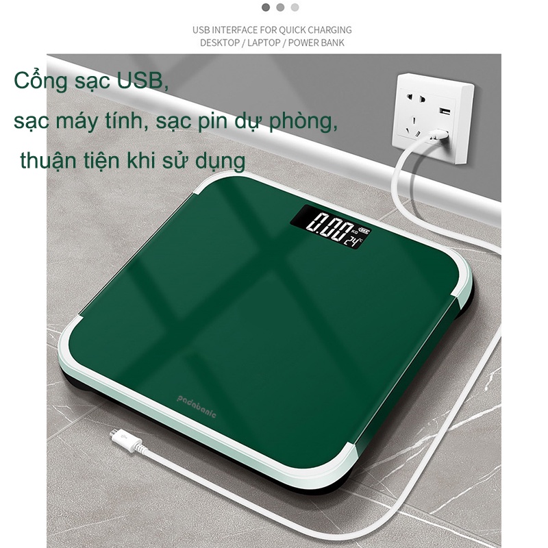 Cân Điện Tử Padabanic 808 Sạc Tích Điện Tiện Lợi Tặng Kèm Cáp Sạc
