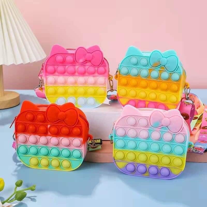 Hàng Hot Túi popit Túi Xách Ấn Bong Bóng Silicon Pop it Đựng Đồ Chơi Siêu Đang Yêu Cho Bé Hàng chính hãng