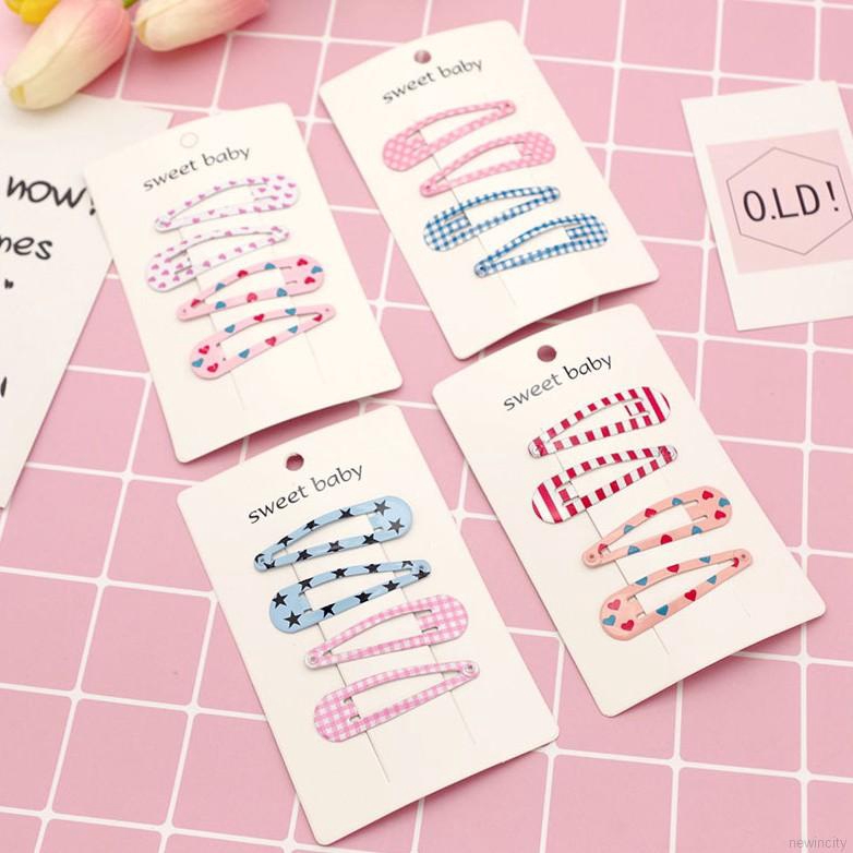 4 Kẹp tóc họa tiết hoa dễ thương cho bé gái