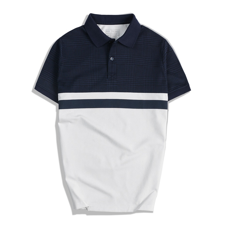 Áo Polo Nam Cao Cấp Phối Caro Cổ Bẻ Vải Cá Xấu Cotton Xuất Xịn Thương Hiệu Mr Twins