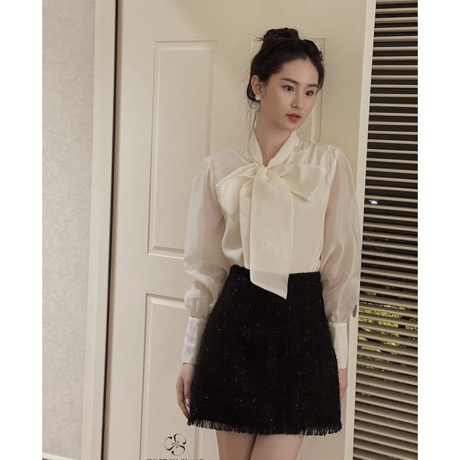 Áo sơ mi tay bồng cổ nơ khuy ngọc tiểu thư 2 lớp mặc tết, đi làm cực xinh /Hàng loại1 [Kèm Ảnh thật 100%] . GIÁ TỐT NHẤT | BigBuy360 - bigbuy360.vn