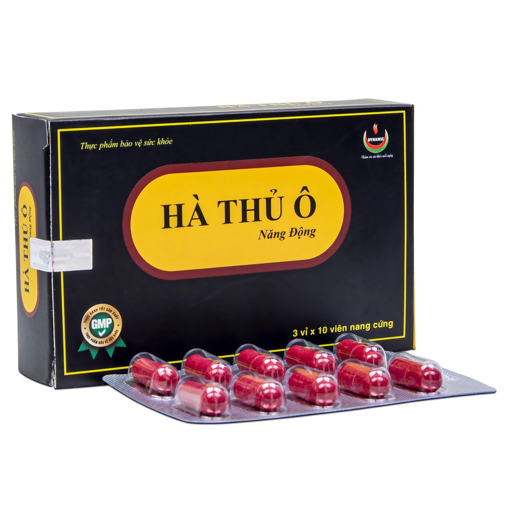 Viên uống đen tóc ngừa tóc bạc sớm - Hà thủ ô Năng Động - HỘP 30 VIÊN