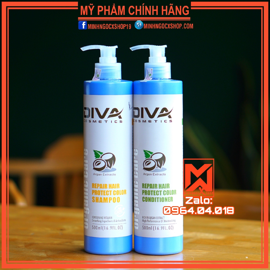 ✅[ Diva 500-750ML-Chính Hãng ] Dầu Gội - Dầu Xả Diva Xanh Phục Hồi Và Giữ Màu Nhuộm