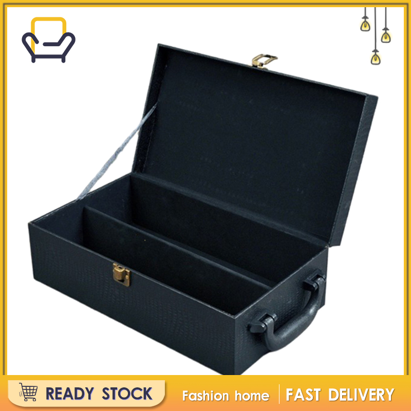 【Fashion home】Large Card Slotted Storage Box Organizer Container Card Case Cube Black