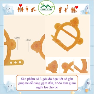 Gặm nướu silicon có quai đeo chống rơi, cho bé 3 tháng trở lên