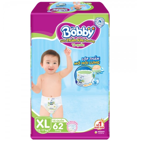 Tã bỉm quần Bobby M76 L68 XL62 XXL56