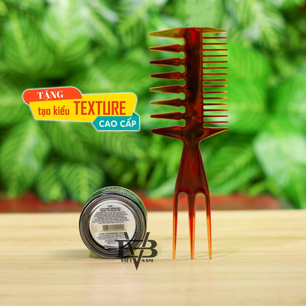 Sản phẩm tạo kiểu tóc nam 18.21 MAN MADE - Paste, Wax, Clay + Tặng Lược tạo Texture cao cấp