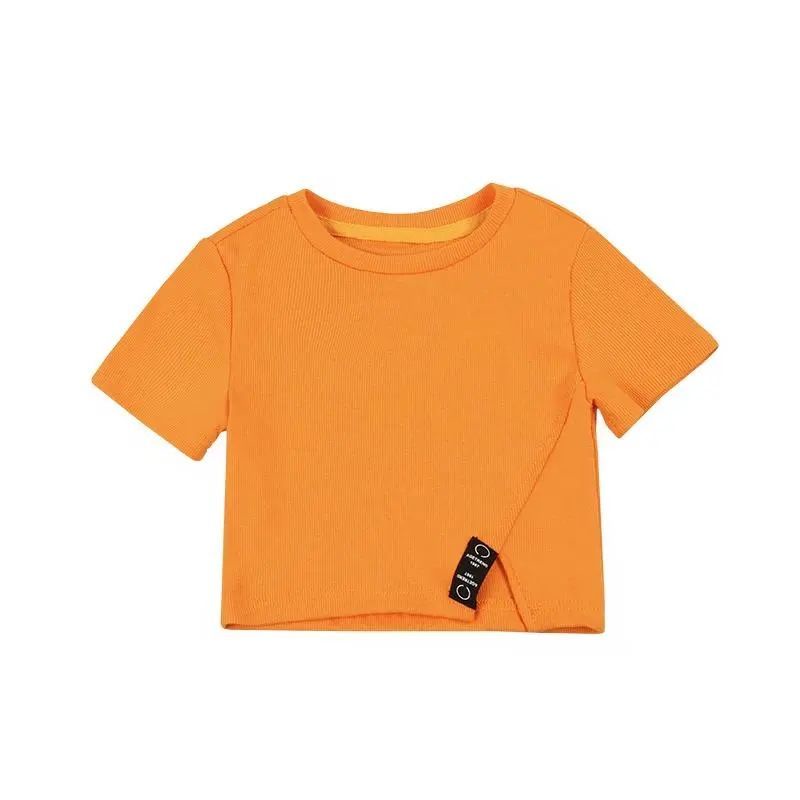 Áo Thun Tay Ngắn Màu Sắc Đơn Giản Phong Cách Hàn Quốc Cho Nữ