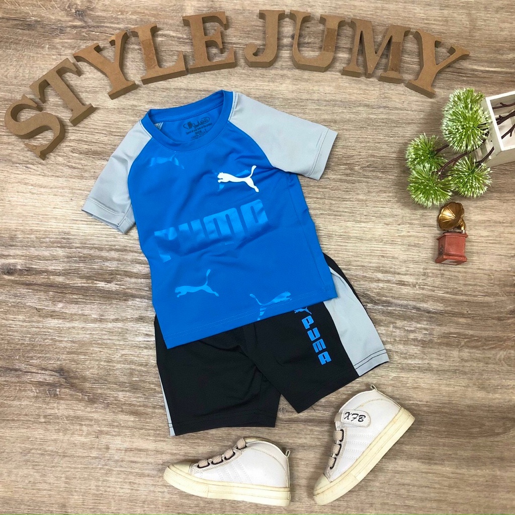 SIZE 1-10  ĐỒ BỘ BÉ TRAI THỂ THAO THUN LẠNH IN HÌNH CỌP