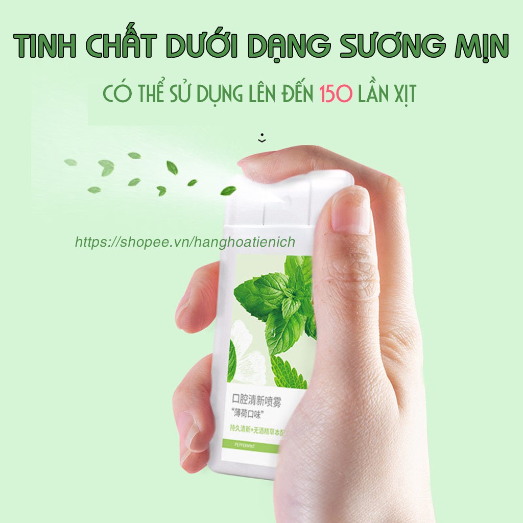 [Hương Bạc Hà] Xịt thơm miệng kháng khuẩn, vệ sinh răng miệng - Sản xuất bởi công nghệ sinh học quốc tế Bomei