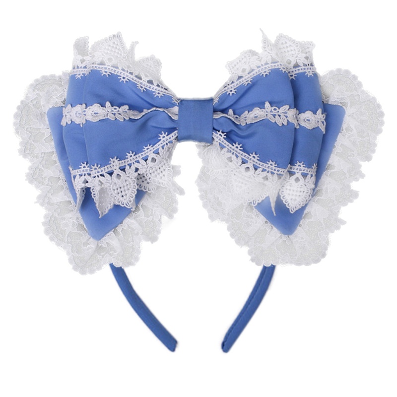 Cài Tóc Đính Nơ Ren Nhiều Lớp Phong Cách Lolita Nhật Bản