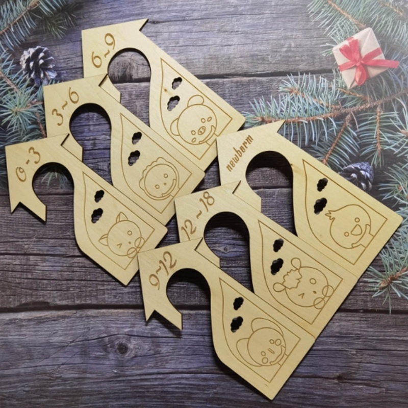 Bộ 6 Tấm Gỗ Chia Ngăn Tủ Quần Áo Em Bé Sơ Sinh 18 Tháng Tuổi