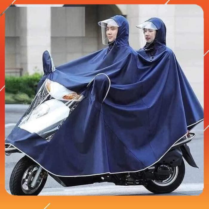 Áo mưa phản quang 2 đầu to rộng vải siêu nhẹ chống thấm che được cà 2 người thoải mái