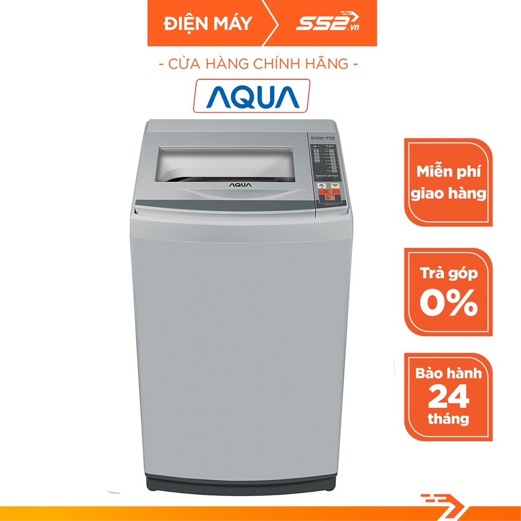 [Mã ELMALL1TR giảm 5% đơn 3TR] AQW-S72CT(H2) - MIỄN PHÍ GIAO HÀNG NỘI THÀNH HCM - Máy Giặt Cửa Trên Aqua AQW-S72CT 7.2kg