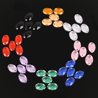 Set 50 hạt đá 2 lỗ hình Oval 10*14mm