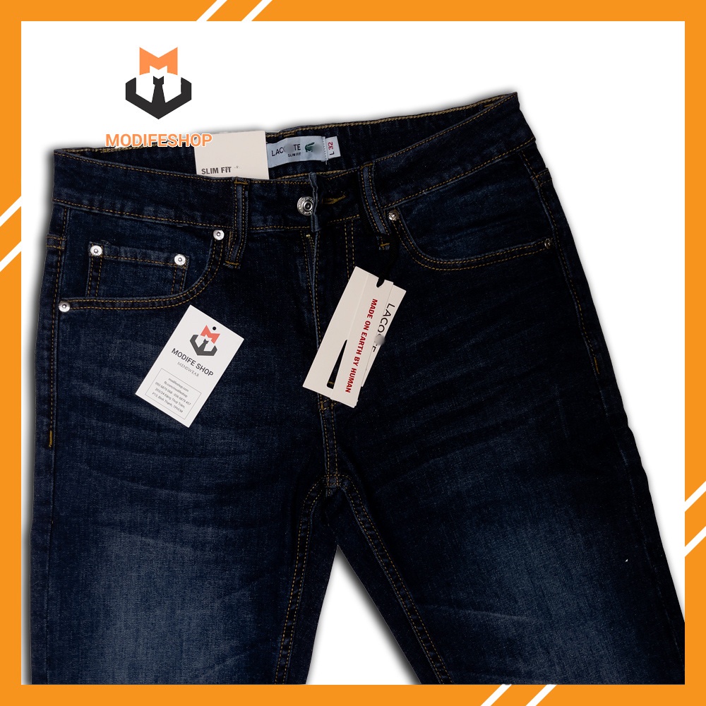 QUẦN Jean Nam Basic Xanh đậm Wash ống Slim Fit - Modife Shop