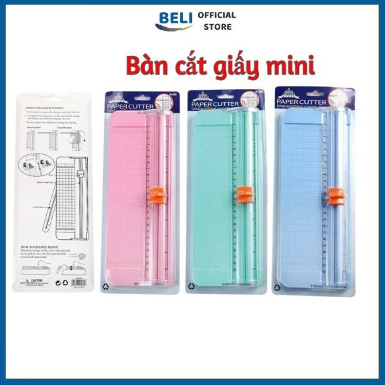 Bàn cắt giấy mini khổ A4 A5 cắt được giấy 300gsm, cắt nhiều lần trượt 2 chiều sắc bén