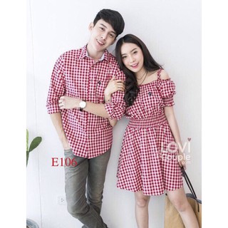 Đồ đôi - áo đôi - áo váy đôi caro đỏ e106 - lovicouple - có feedback