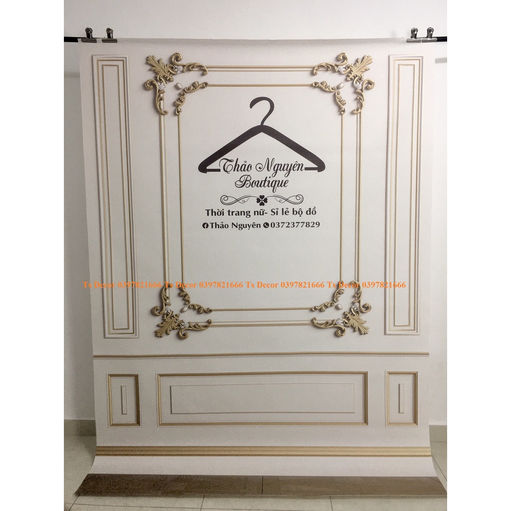 Phông Nền Chụp Ảnh Livestream 3D 5D Chuyên Dán Tường Shop Mỹ Phẩm Quần Áo Tiệm Nail...