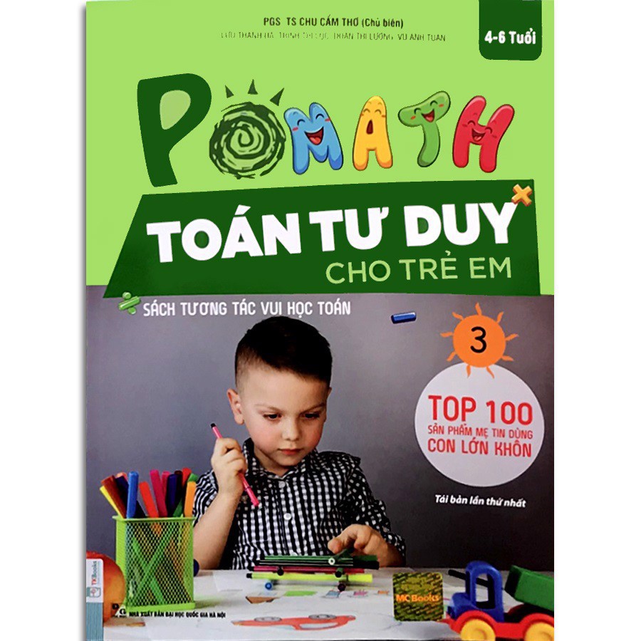 Sách - Trọn Bộ 6 Cuốn PoMath Toán Tư Duy Cho Trẻ Em 4 - 6 Tuổi