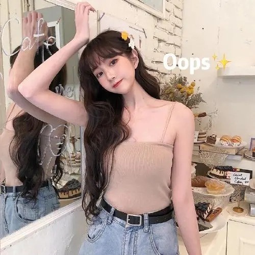 Áo hai dây ZHELIHANGFEI vải dệt kim quyến rũ thời trang dành cho nữ