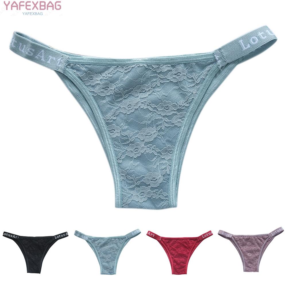 Women Underwear Intimate Lace Low Waist Low-rise M L XL Briefs Floral Lace