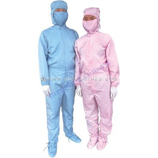 Áo liền quần phòng sạch chống tĩnh điện có mũ kèm khẩu trang