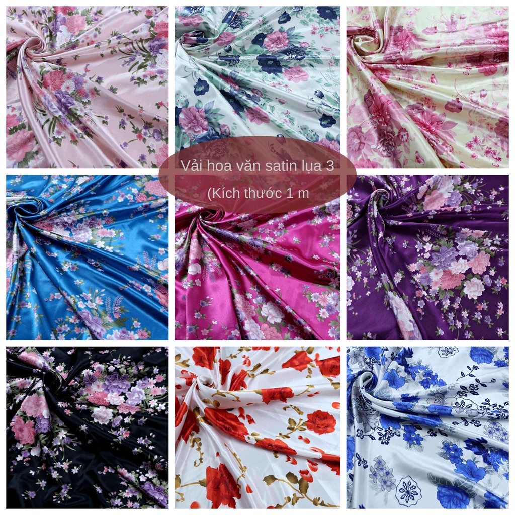 vải lụa kích thước 1m✘1,5m lụa satin họa tiết hoa thực vật vải may thiết kế áo sơ mi váy ngủ ở nhà vải bọc vải tự may vải bông / trang / bông / vải / vải / vải caro / vải may / vải thô