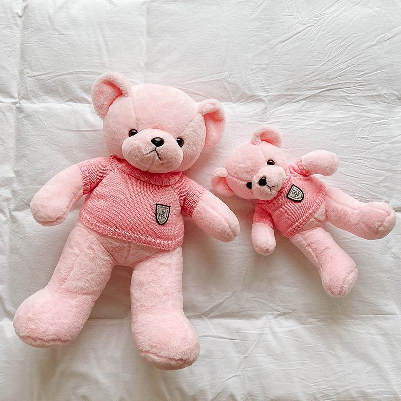 Gấu bông teddy hồng áo len lông mềm mịn, quà tặng gấu bông 60cm hàng cao cấp