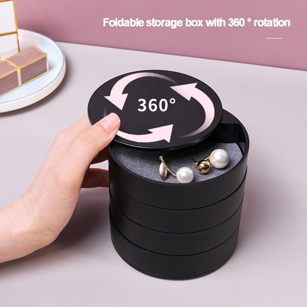 Hộp mini xoay được 360 độ đựng trang sức tiện lợi