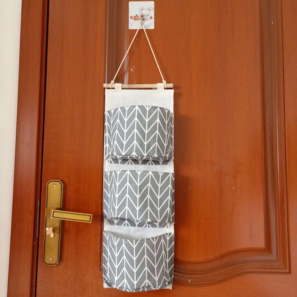 Túi Vải Treo Tường 3 Tầng Hoa Văn Xinh Xắn