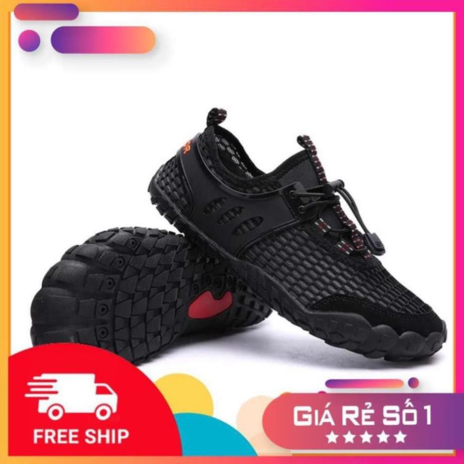 [Sale 3/3] GIÀY ĐI PHƯỢT 🔥 MÀU ĐEN_TREKKING 🔥 LEO NÚI_LỘI SUỐI_TẬP GYM_YOGA 🔥 ĐẾ CAO SU_VẢI LƯỚI MESH Sale 11 -op1 " az