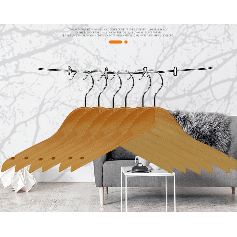 1 chiếc - Móc áo gỗ tự nhiên Sunzin 38cm (tự chọn mẫu)