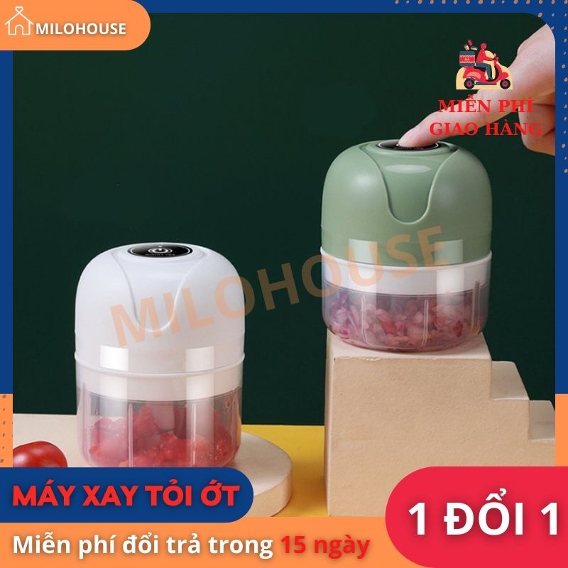 Máy xay tỏi ớt cầm tay, Máy xay tỏi ớt mini thế hệ 2 dung tích 250ml MILOHOUSE 333