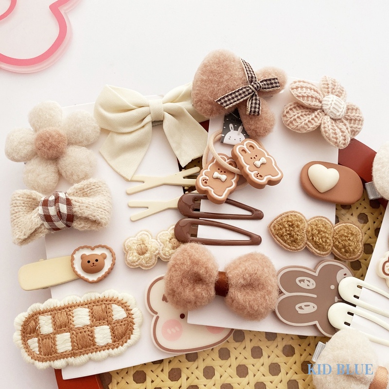 Set 10 Kẹp Tóc Vải Nhung Dễ Thương Phong Cách Hàn Quốc