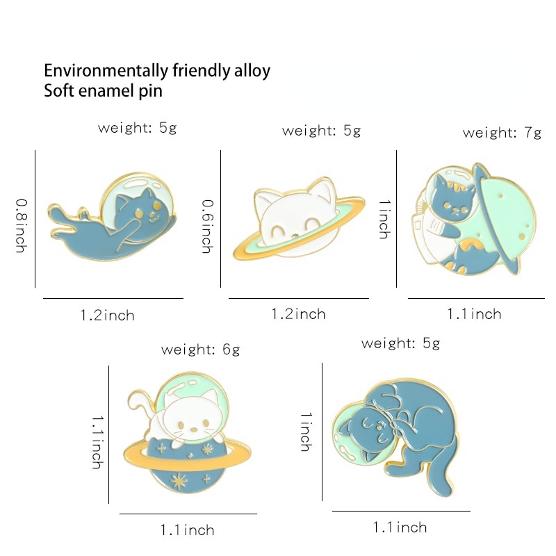 Ghim Cài Áo Hình Các Hành Tinh Vũ Trụ / Mèo / Hành Tinh Đáng Yêu