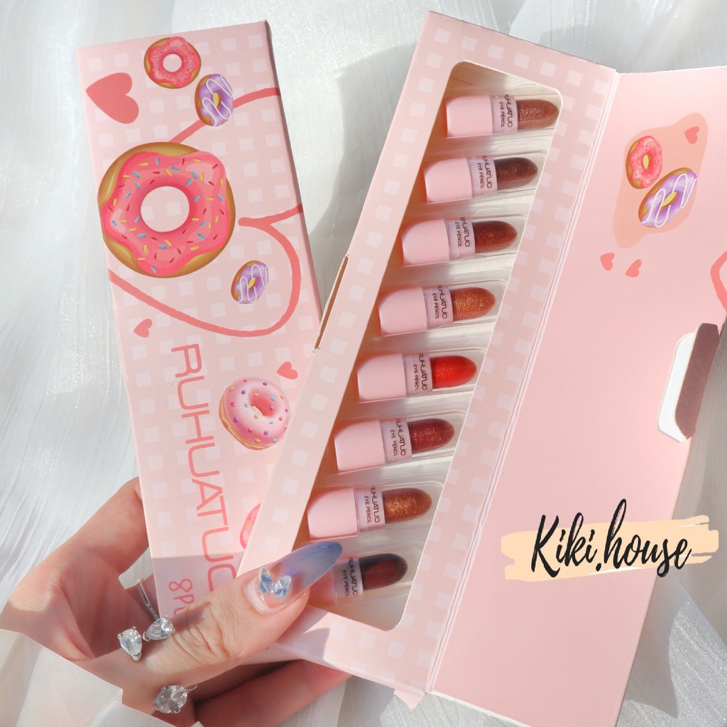 Một Hộp Nhũ Mắt Ruhuatuo Gồm 8 Thỏi Siêu Xinh