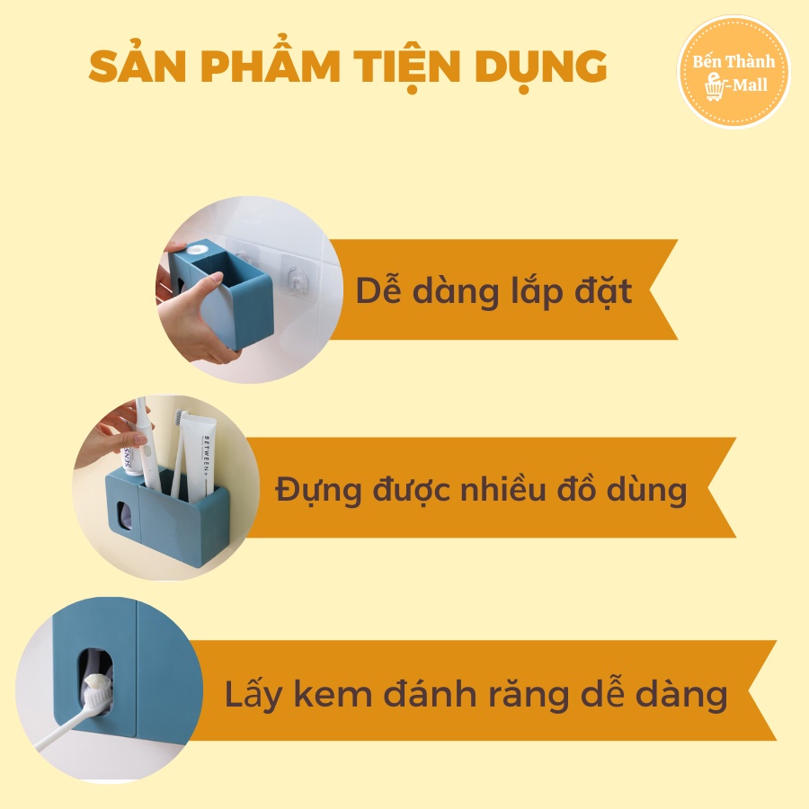 HỘP ĐỰNG KEM ĐÁNH RĂNG, BỘ NHẢ KEM ĐÁNH RĂNG TỰ ĐỘNG, KỆ ĐỂ ĐỒ PHÒNG TẮM TIỆN LỢI