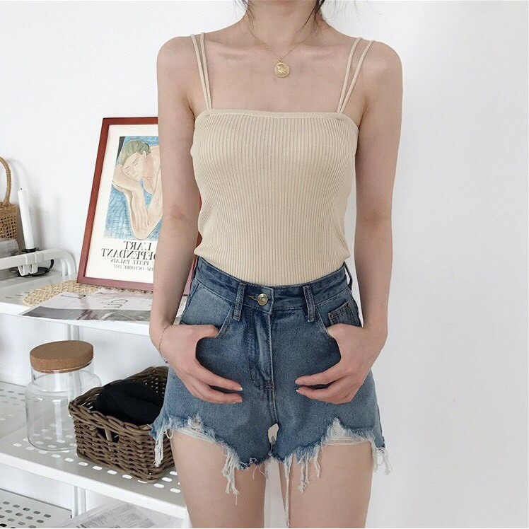 áo hai dây kép dệt kim 0650