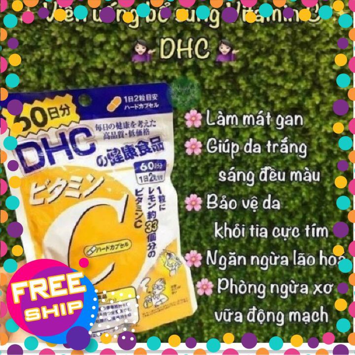 Viên uống Vitamin C DHC Nhật [ FREE SHIP - HÀNG AUTH] gói 60 ngày 120 viên