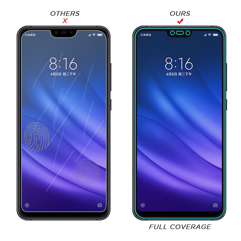 Kính Cường Lực Toàn Màn Hình Cho Xiaomi Mi 8 Redmi Note 4 6 Pro 5 Plus 4x Mi5X 6x Max 3 Mix 3