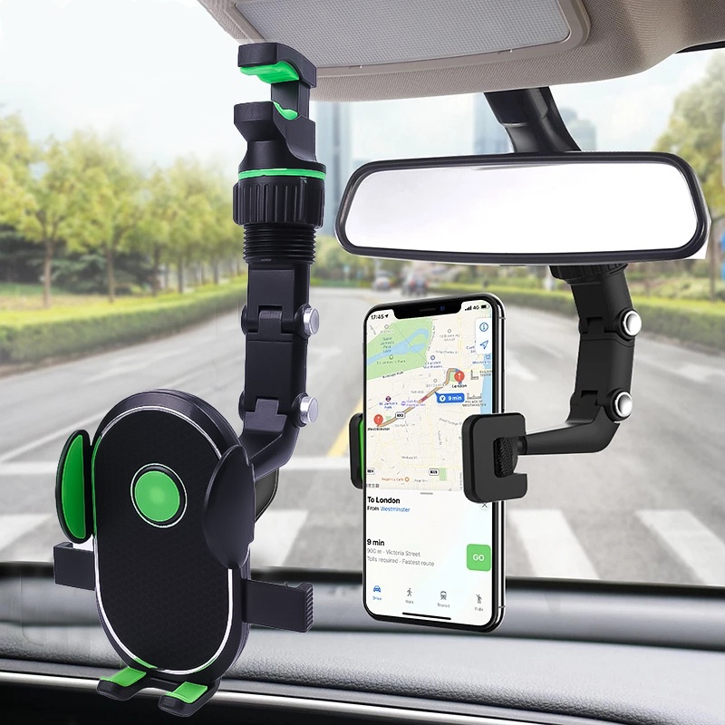 Giá Đỡ Điện Thoại Gắn Kính Chiếu Hậu Đa Năng Xoay 360 Độ Tiện Dụng ° Giá Đỡ Điện Thoại Kẹp Kính Chiếu Hậu Xe Hơi Tiện Dụng