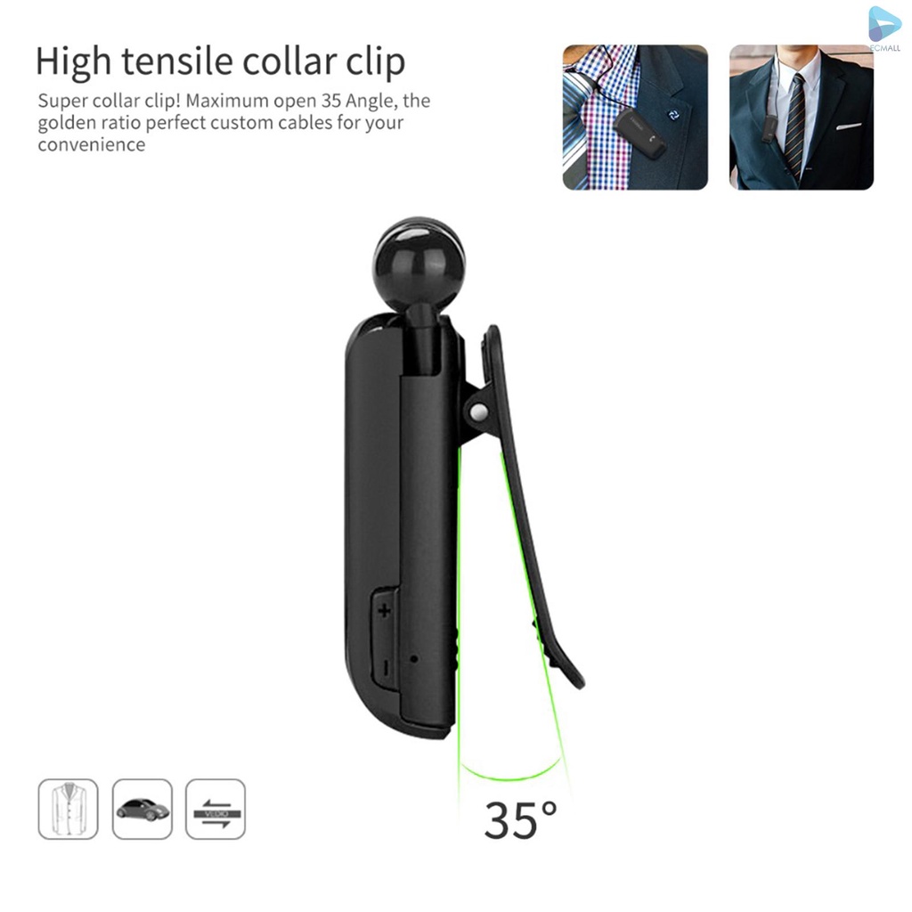 Fineblue F990 Wireless Business BT Headset in-Ear Retractable Earphone Hands-free Sport Driver Earphone Telescopic Clip on Stereo Earbud With Mic