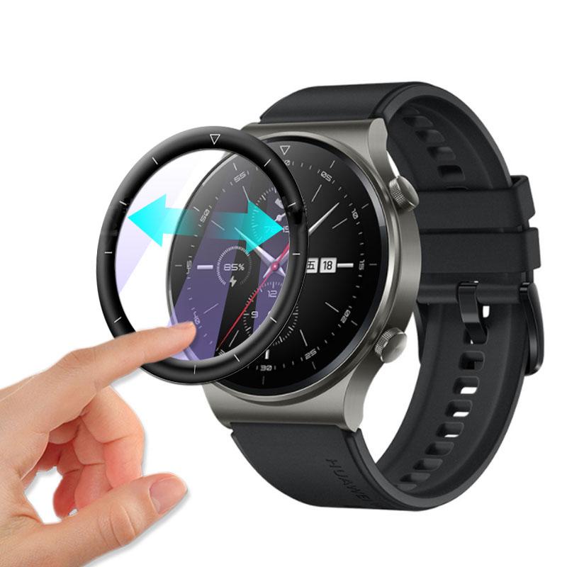 Kính Cường Lực Bảo Vệ Màn Hình Cong 3D HD Trong Suốt Chống Ánh Sáng Tím Cho Đồng Hồ Thông Minh Huawei Watch GT 2 Pro Porsche