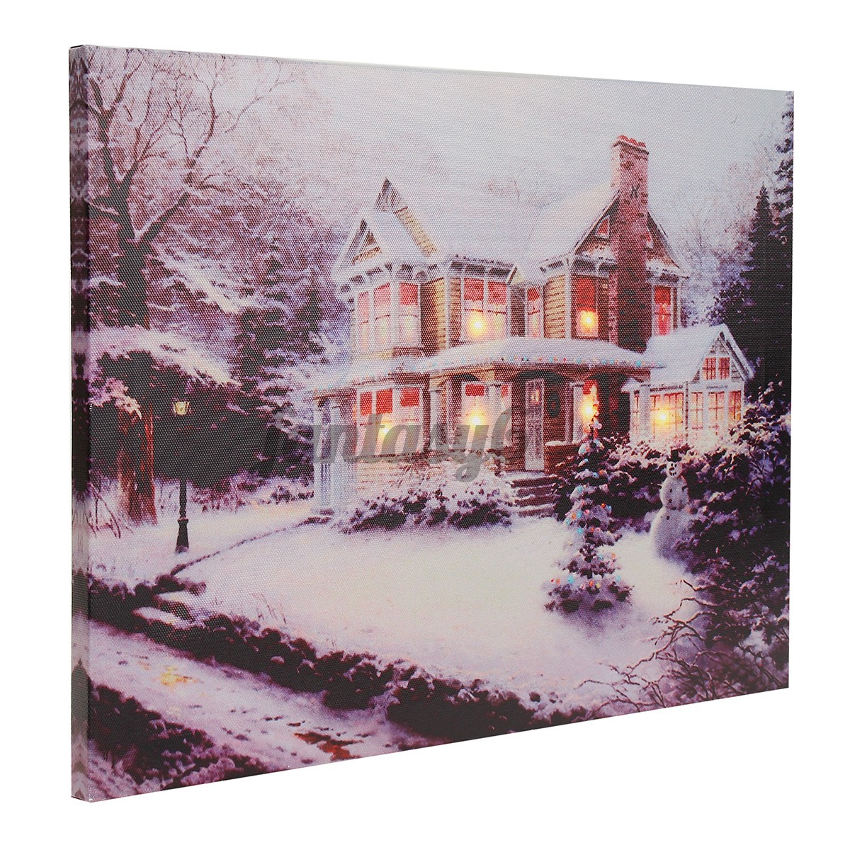 Tranh Canvas Chủ Đề Giáng Sinh Có Đèn Led Kích Thước 30x40cm