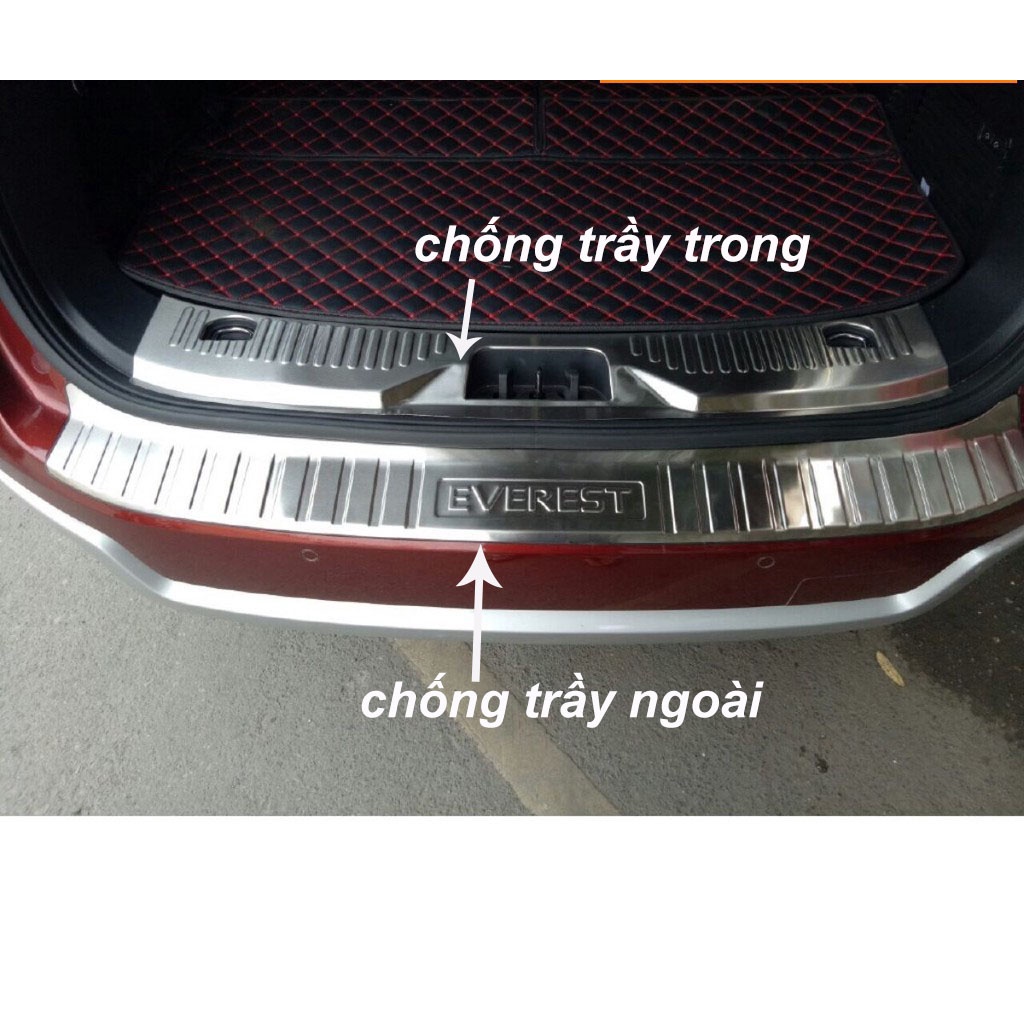 Chống Trầy Cốp Xe Ford Everest 2018 2019 2020 2021 mẫu INOX