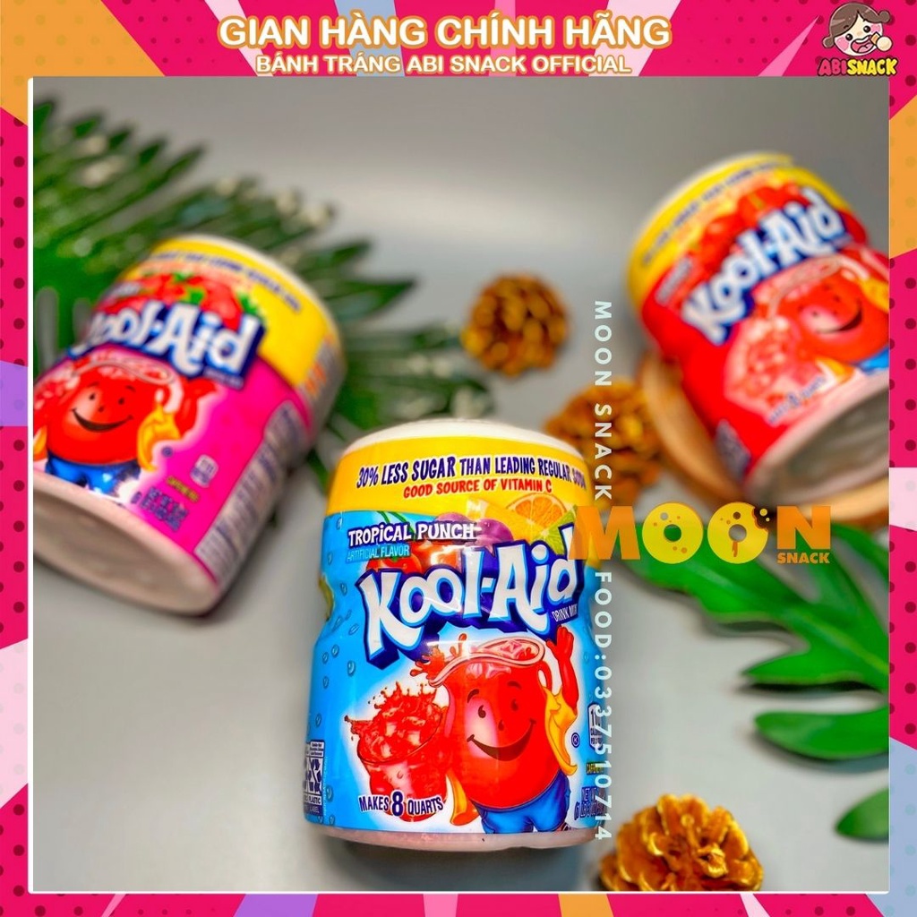 Bột tăng hỗn hợp pha nước trái cây KOOL-AID nhập khẩu Mỹ 🇺🇸 Sẵn nhiều vị Dâu/Nho/Trái Cây/Cherry/Cam hủ 538g