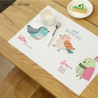 Tấm lót bàn ăn chống trầy xước họa tiết ngộ nghĩnh - miếng lót chén dĩa phụ kiện bàn ăn